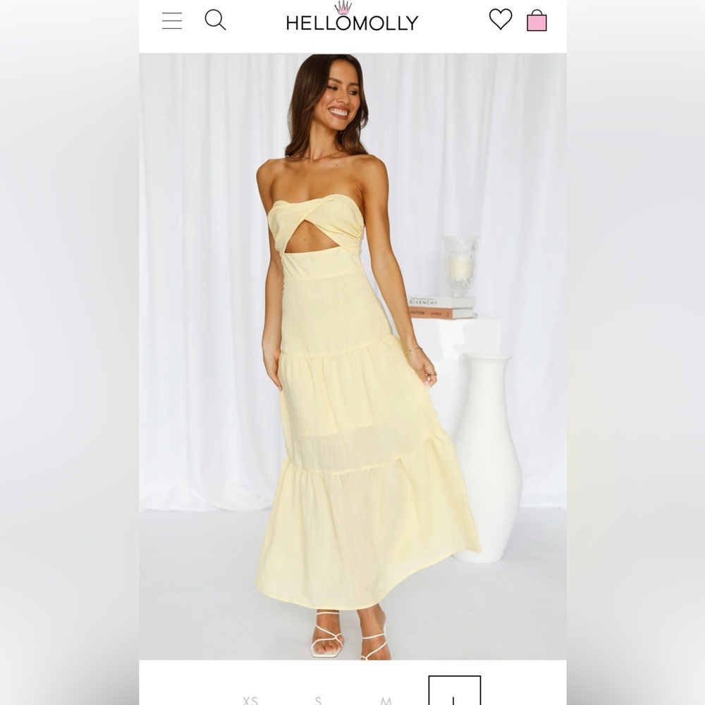 Hello Molly Pose for the Show midi dress yellow